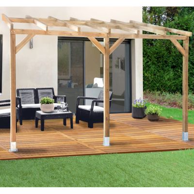 Toit Couv'Terrasse en Bois 3x3.7m - sans toit