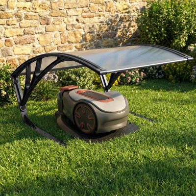 Toit de protection UV en polycarbonate pour robot tondeuse gris anthracite
