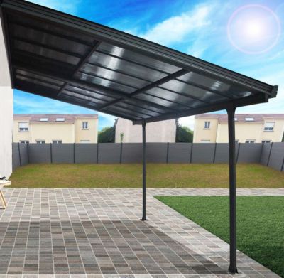 Toit terrasse adossé manuel aluminium Habrita TT3040CL 4 x 3,01 m