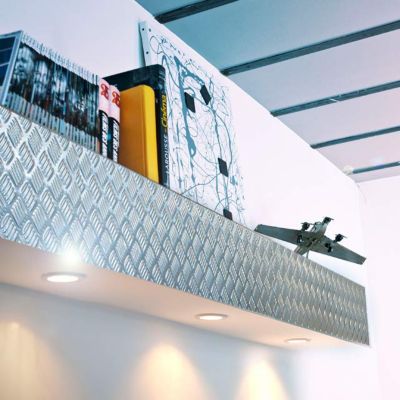 Tôle aluminium brut damier 100 x 50 cm