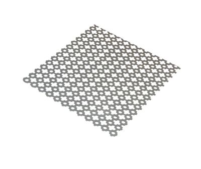 Tôle perforée trèfle acier brut Ep. 1 mm, 100 x 50 cm