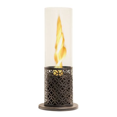 Zelsius Cheminée De Table Bioéthanol Intérieur Extérieur - Feu De Table Noir Ø20 X 50,5 Cm