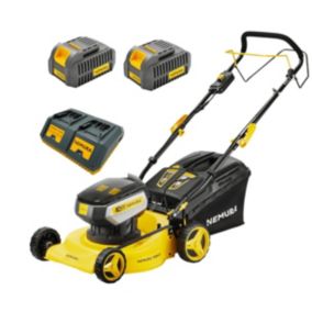 Tondeuse A Batterie 80V (2x40V) - Coupe 42cm - Autotractée + 2 Batteries 2Ah + Double Chargeur - Autonomie 250m2