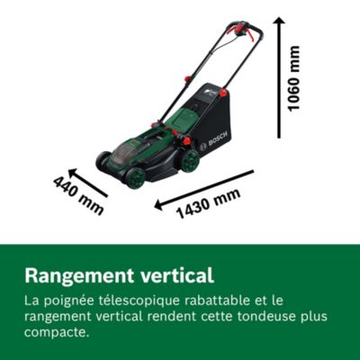 Tondeuse à gazon électrique sans fil avec batterie Bosch Rotak 18V2-38 75mm