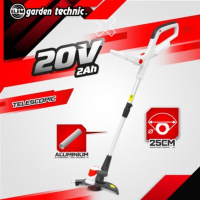 Tondeuse et coupe bordures rechargeables 20V max + 2 batteries - Elem Garden.