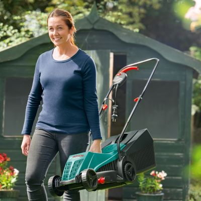 Tondeuse filaire 1200 W - largeur de coupe 32 cm - hauteur de coupe 20 à 60 mm - bac 31 L - Bosch Rotak 320 ER