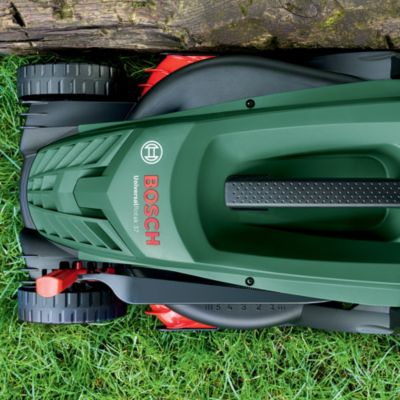 Tondeuse filaire 1400W Univrotak 37-570 - largeur de coupe 37 cm - hauteur de coupe 25 à 70 mm - bac 40 L - Bosch Garten