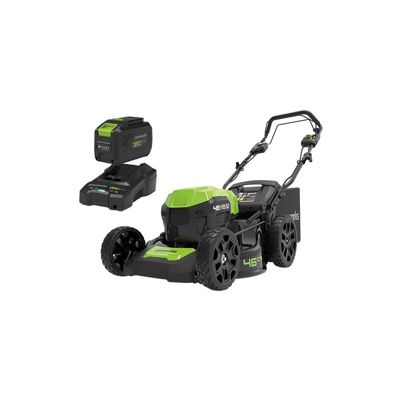 Tondeuse à gazon autotractée Greenworks 48V 46cm 3-en-1 avec batterie 4Ah - Jardins jusqu'à 350m²