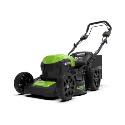 Tondeuse à gazon autotractée Greenworks 48V 46cm 3-en-1 avec batterie 4Ah - Jardins jusqu'à 350m²