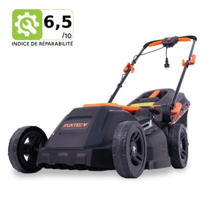 Tondeuse à Gazon électrique Filaire Poussée - FUXTEC FX-RME38 - 12Kg, Largeur Coupe 38cm, Bac 40L, Hauteur 20mm - 70mm