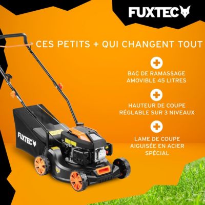 Tondeuse à gazon poussée thermique 40,6cm 80cm3 - FX-RM4180 Fuxtec - 45L