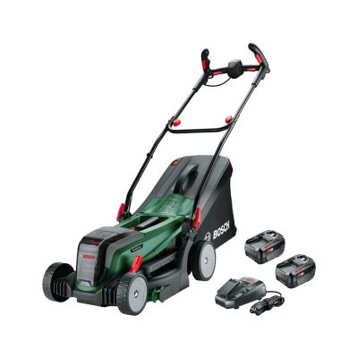 Tondeuse sans fil avec batterie 18 V - largeur de coupe 37 cm - hauteur de coupe 25 à 70 mm - bac 40 L Bosch UniversalRotak 2x18V-37-550