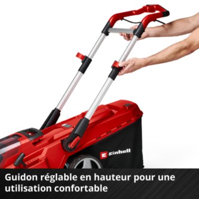 Tondeuse sans fil avec batterie 18 V - largeur de coupe 42 cm - hauteur de coupe 25 à 75 mm - bac 50 L - Einhell RASARRO 36/42 (2x5,2Ah)