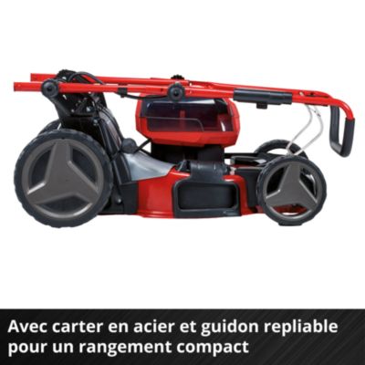 Tondeuse sans fil avec batterie 18 V - largeur de coupe 47 cm - hauteur de coupe 30 à 65 mm - bac 75 L - Einhell GP-CM 36/47 S HW Li (4x4,0Ah)