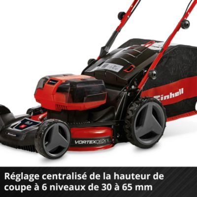 Tondeuse sans fil avec batterie 18 V - largeur de coupe 47 cm - hauteur de coupe 30 à 65 mm - bac 75 L - Einhell GP-CM 36/47 S HW Li (4x4,0Ah)