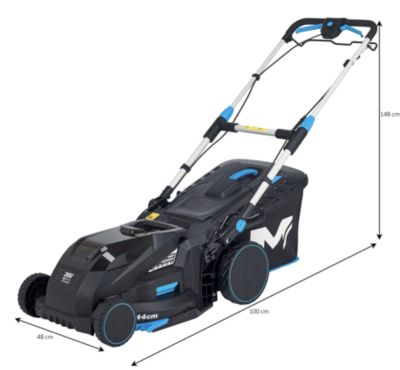 Tondeuse sans fil avec batterie 36 V - largeur de coupe 44 cm - hauteur de coupe 25 à 75 mm - bac 50 L - Mac Allister MCT1004LWM