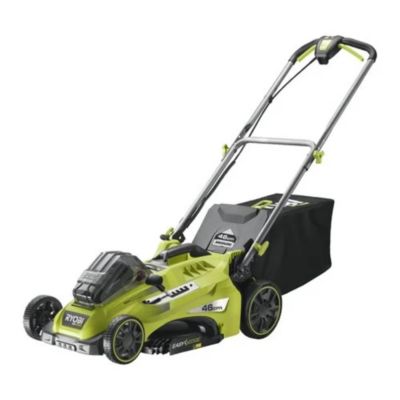Tondeuse sans fil avec batterie 36 V - largeur de coupe 46 cm - hauteur de coupe 25 à 75 mm - bac 55 L - Ryobi RLM36X46H50PG