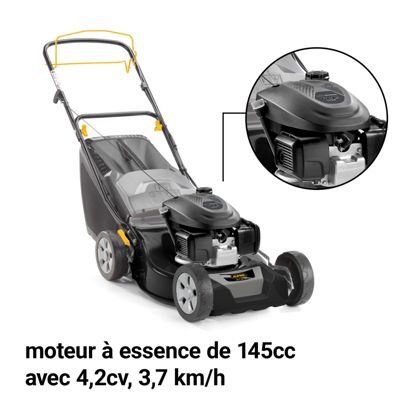 Tondeuse thermique 145 cm³ - largeur de coupe 46 cm - hauteur de coupe 22 à 65 mm - bac 60 L Alpina AL4 46 SH