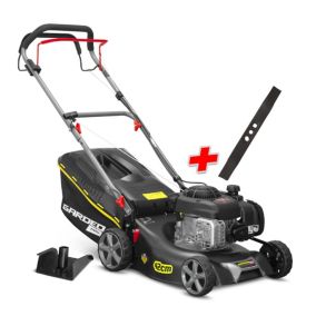 Tondeuse thermique autotractée avec moteur Briggs and Stratton125cc - 42cm livrée avec 2 lames + mulching - Gardeo Pro