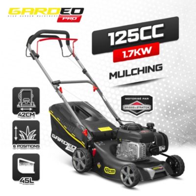 Tondeuse thermique autotractée avec moteur Briggs and Stratton125cc - 42cm livrée avec 2 lames + mulching - Gardeo Pro