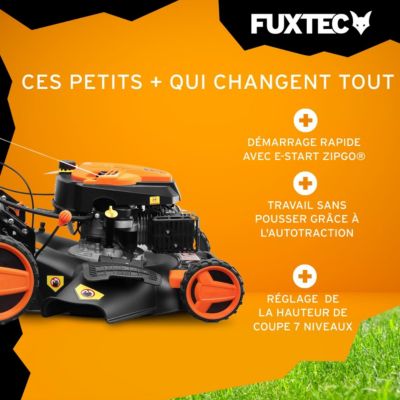 Tondeuse thermique autotractée démarrage électrique 196cm3 51cm - FUXTEC FX-RM5196eS - 6CV 60L