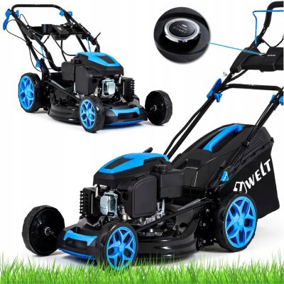 Tondeuse thermique avec entraînement Hexwelt puissante 224CC démarreur 53cm mulching 1 pièce.
