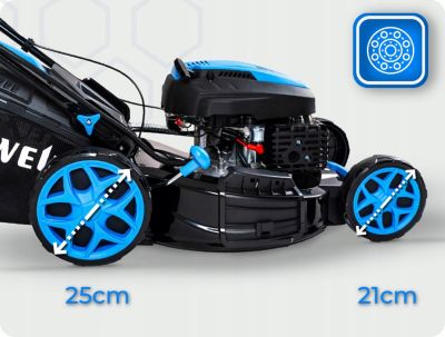Tondeuse thermique avec entraînement Hexwelt puissante 224CC démarreur 53cm mulching 1 pièce.