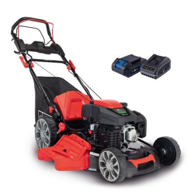 Tondeuse thermique MS225-56E Scheppach  - moteur 4T 224cm3 - largeur de coupe 56cm - batterie 2Ah + chargeur + huile inclus