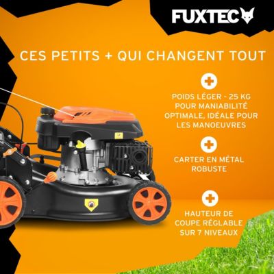 Tondeuse thermique poussée 42cm 146cm3 - FUXTEC FX-RM4346ECO - 3,5CV Easy Clean