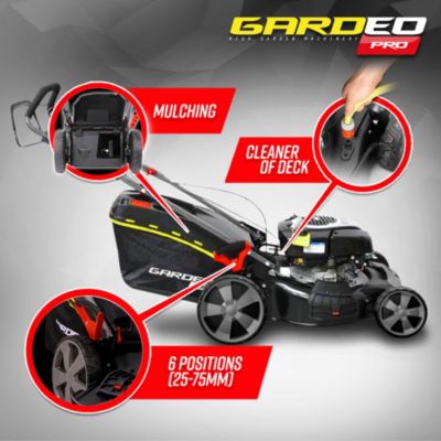 Tondeuse thermique tractée 161CC avec moteur Briggs and Stratton, mulching et éjection latérale - Gardeo Pro