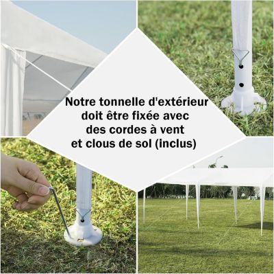 Tonnelle 3x6M de Jardin Tente de Réception Barnum Pliant pour Evénement Bière Fête Camping sans Bâche