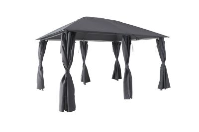 Tonnelle autoportante acier et toit polyester GoodHome Shamal gris 3 x 4 m