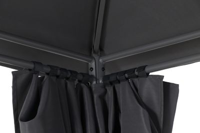 Tonnelle autoportante acier et toit polyester GoodHome Shamal gris 3 x 4 m