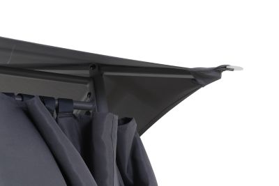 Tonnelle autoportante acier et toit polyester GoodHome Shamal gris 3 x 4 m