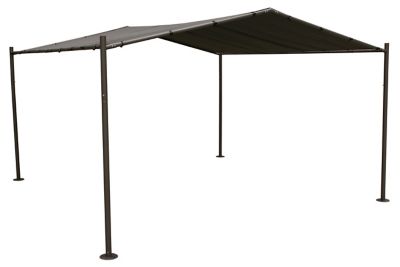 Tonnelle autoportante acier et toit polyester Hespéride Certeli ardoise 4 x 4 m