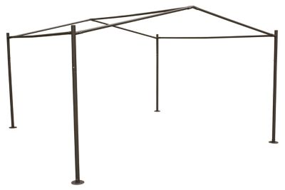 Tonnelle autoportante acier et toit polyester Hespéride Certeli ardoise 4 x 4 m