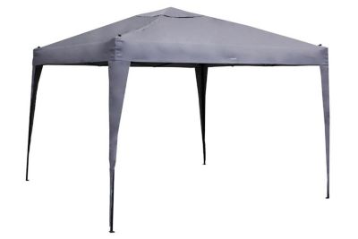 Tonnelle autoportante acier et toit polyester Hespéride Easy up ardoise 3 x 3 m