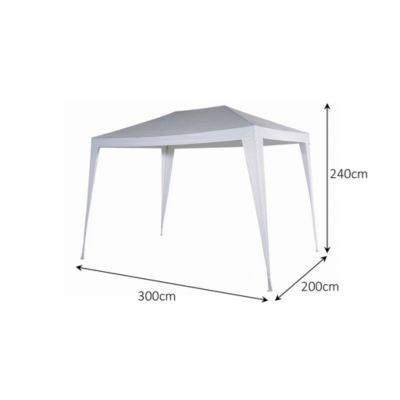 Tonnelle autoportante acier et toit polyéthylène Suhali blanche 3 x 2 m