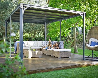 Tonnelle autoportante aluminium et toit polycarbonate Canopia by Palram Milano 3 x 4,3 m