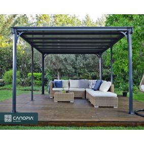 Tonnelle autoportante aluminium et toit polycarbonate Canopia by Palram Milano 3 x 4,3 m