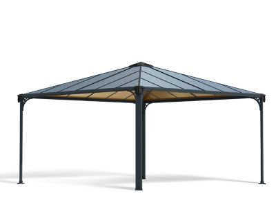 Tonnelle autoportante aluminium et toit polycarbonate Palermo 4,3 x 4,3 m