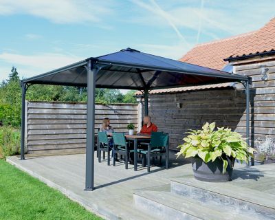 Tonnelle autoportante aluminium et toit polycarbonate Palermo 4,3 x 4,3 m