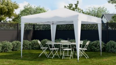 Tonnelle autoportante pliante acier et toit polyester blanc 3 x 3 m
