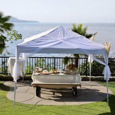 Tonnelle autoportante pliante acier et toit polyester blanc 3 x 3 m