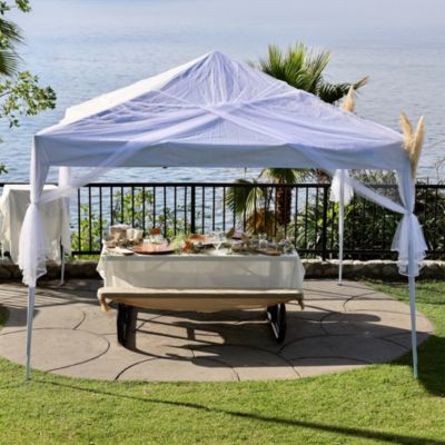 Tonnelle autoportante pliante acier et toit polyester blanc 3 x 3 m