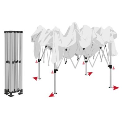 Tonnelle autoportante pliante acier et toit polyester blanc 3 x 3 m