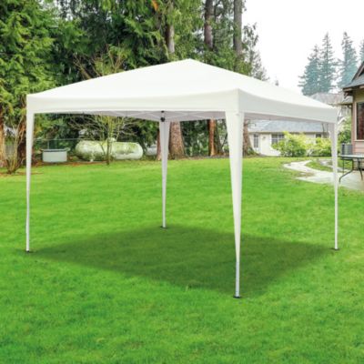 Tonnelle autoportante toit polyester blanche 3 x 3 m