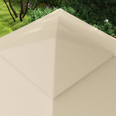 Tonnelle barnum automatique pop-up 3 x 3 m métal polyester imperméabilisé anti UV moustiquaires sac transport beige