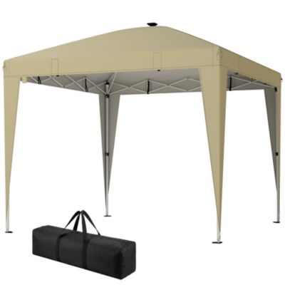 Tonnelle barnum pop-up 3 x 3 m éclairage LED intégré télécommande sac transport blanc cassé