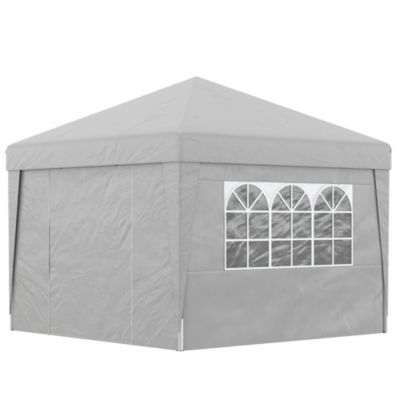 Tonnelle barnum pop-up pliant 2,98L x 2,98l x 2,75H m sacs de lestage et transport inclus gris